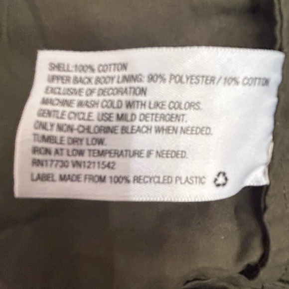 XXL Merona Army Green Adjustable-Waist Cargo Jacket - Picture 6 of 8